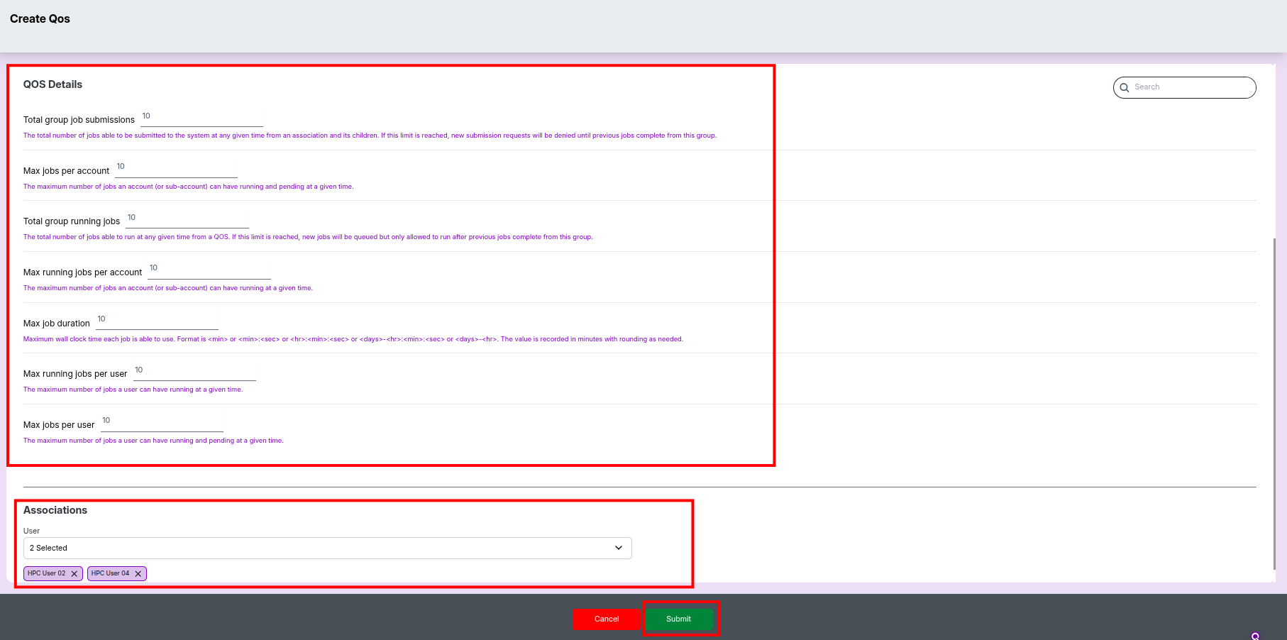 Create Qos