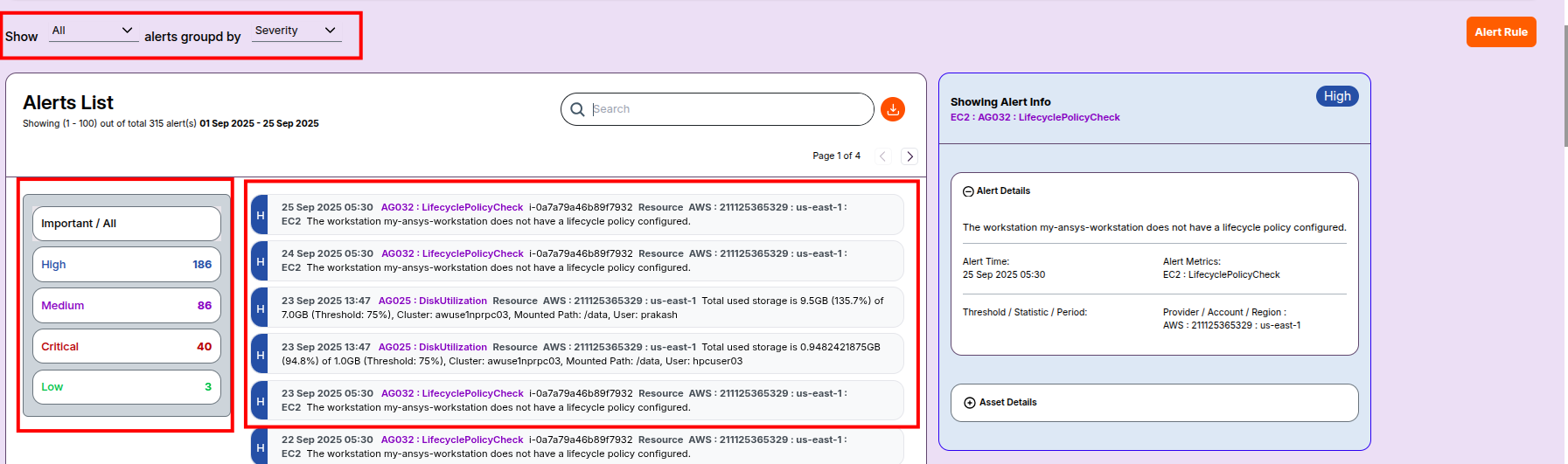 Alerts List