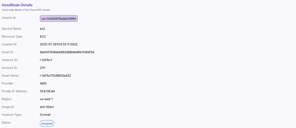 Headnode Details