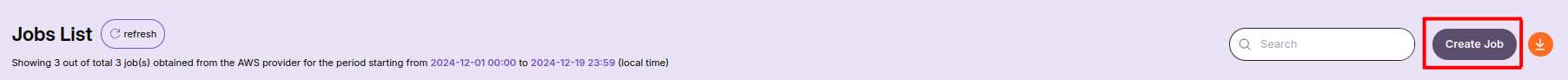 Create Job Button