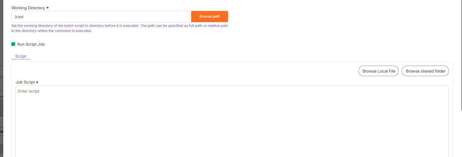 Enable Script Job