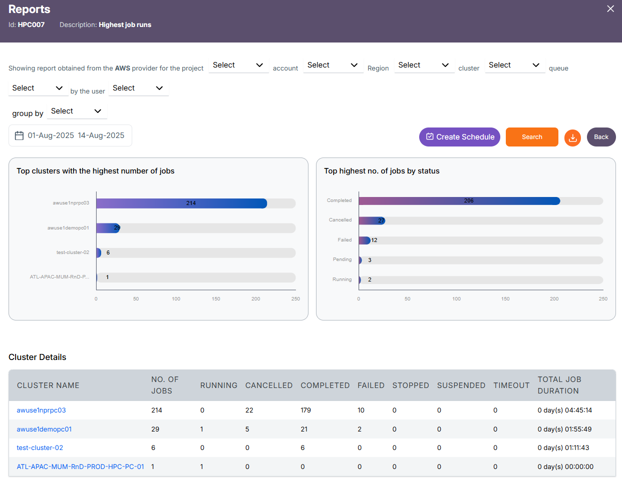 Cluster Level Report
