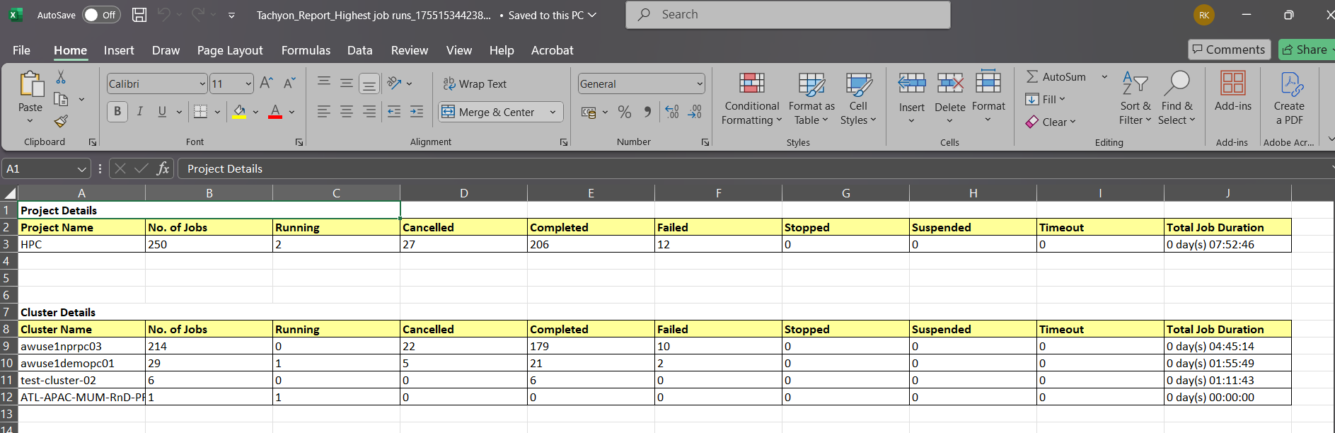 Report Excel File