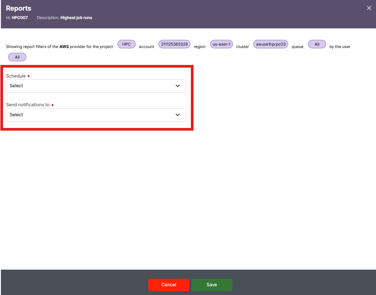 Schedule Page
