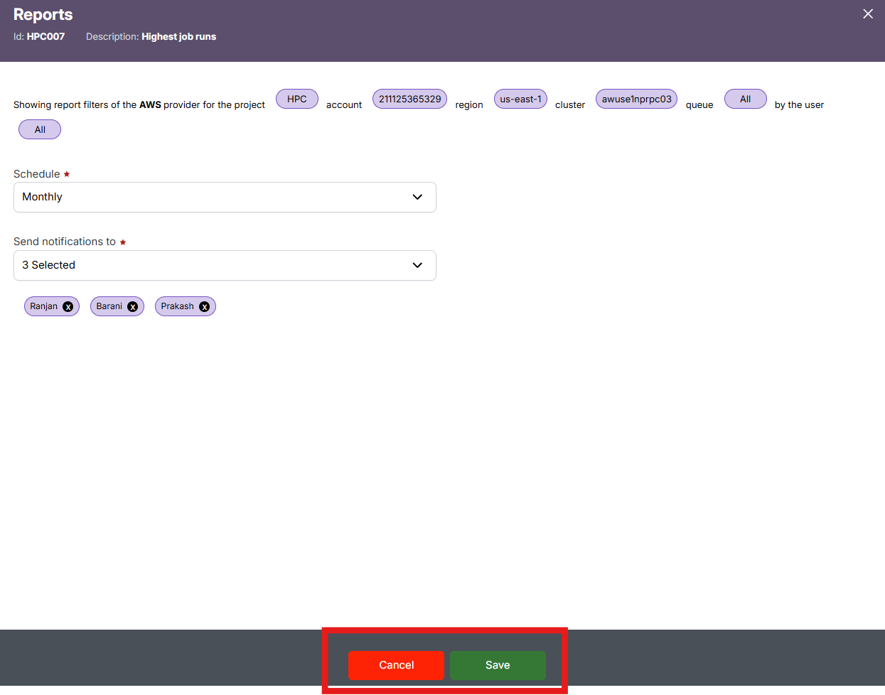 Schedule Create