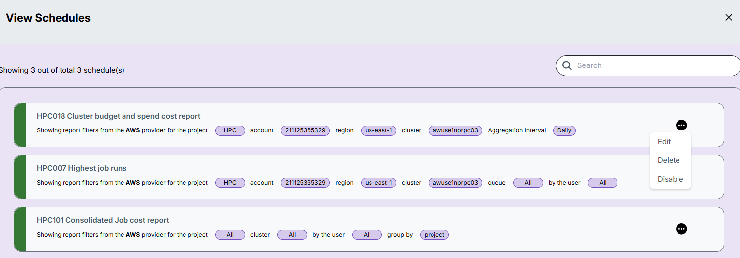 Report Schedule Action