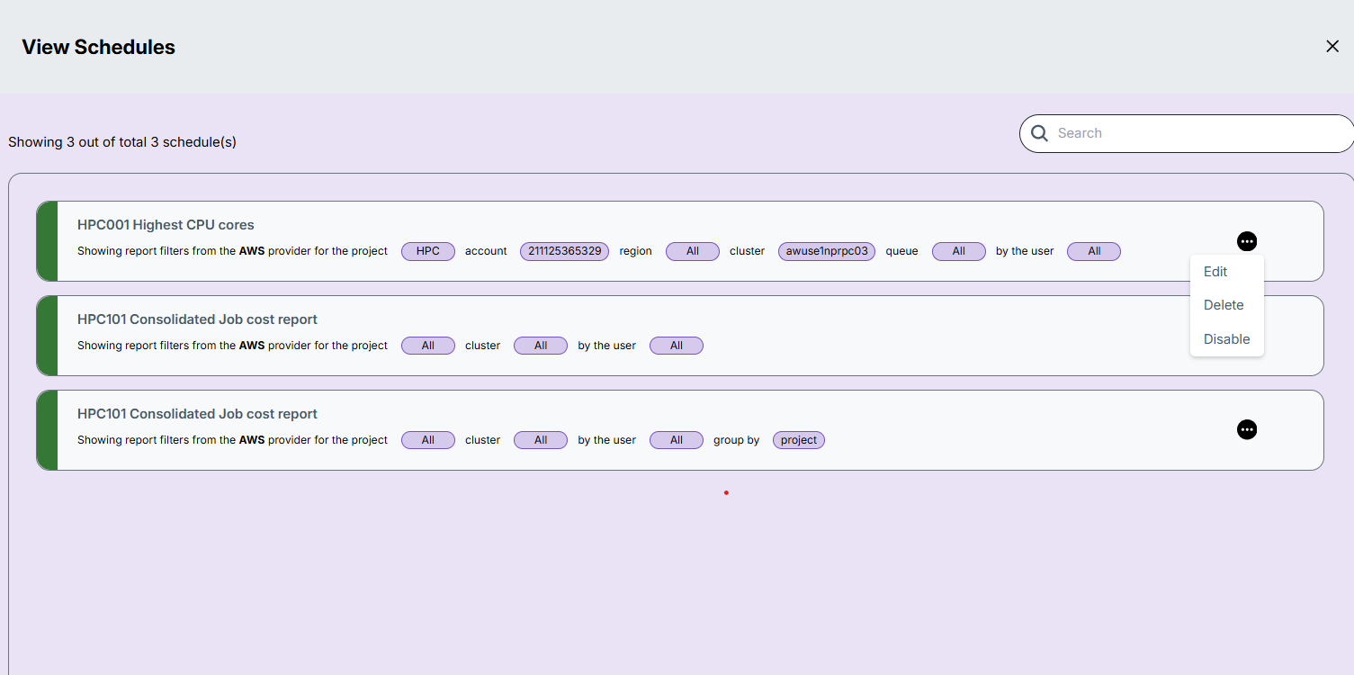 Report Schedule Action