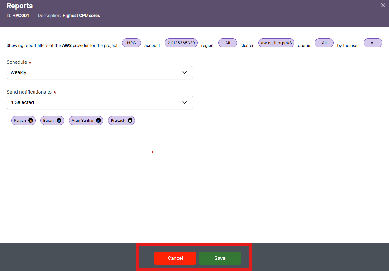 Schedule Create